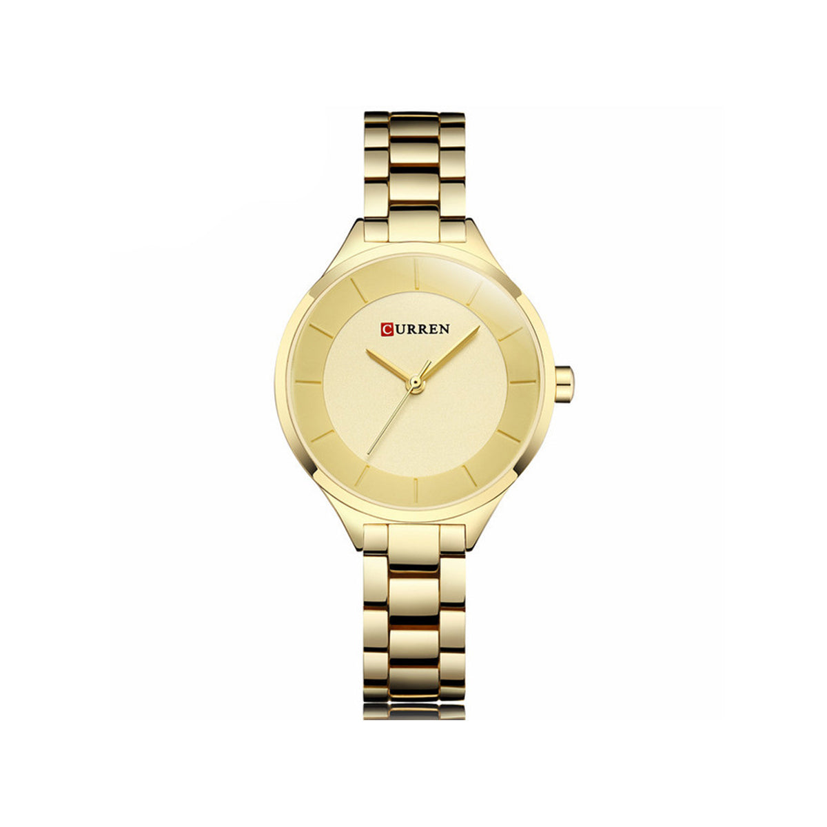 Curren C9015L Stainless Steel Analog Watch for Women - Gold