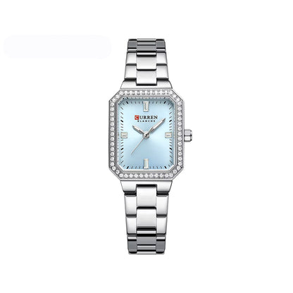 CURREN 9102 Casual Quartz Stainless Steel Ladies Watch- Silver