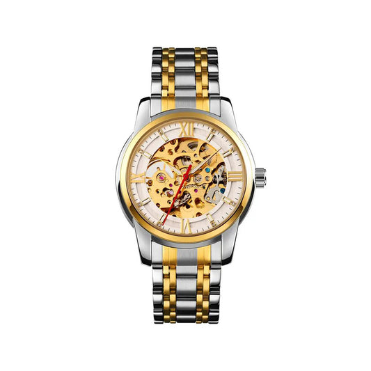 SKMEI 9222 Automatic Watch for Men - Silver & Gold