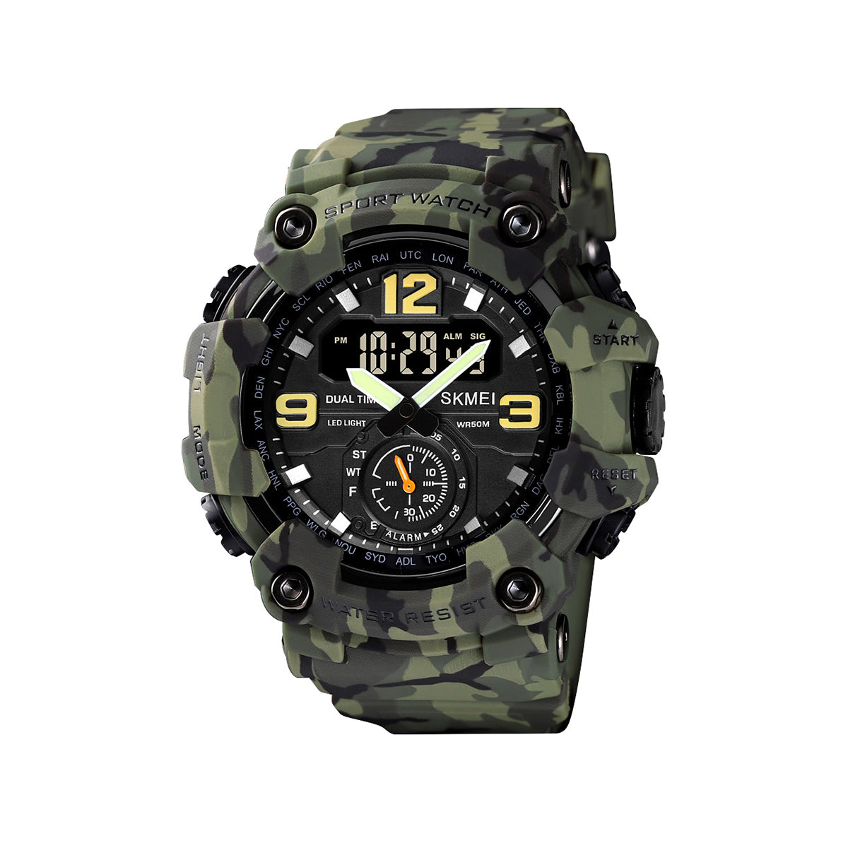 Skmei 1637 Men’s Sports Digital Watch - Green Camo