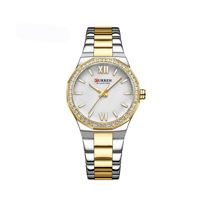 CURREN 9103 Fashion Luminous Quartz Stainless Steel Ladies Watch-Silver Gold