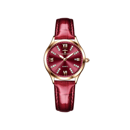 TRSOYE 958 Women Japan Quartz Watch- Red