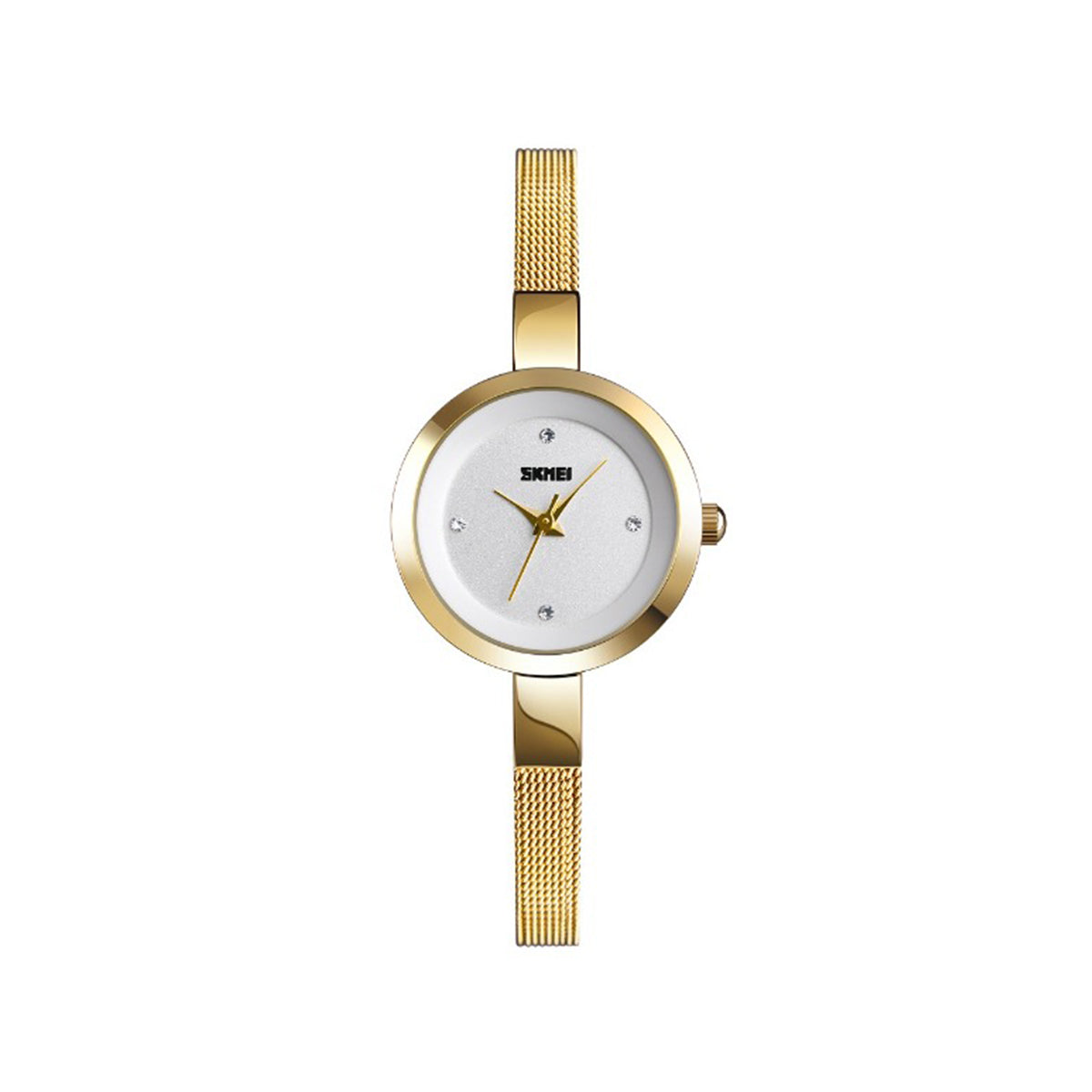 Skmei 1390 Luxury Stainless Steel Minimalist wristwatch for Women- Gold