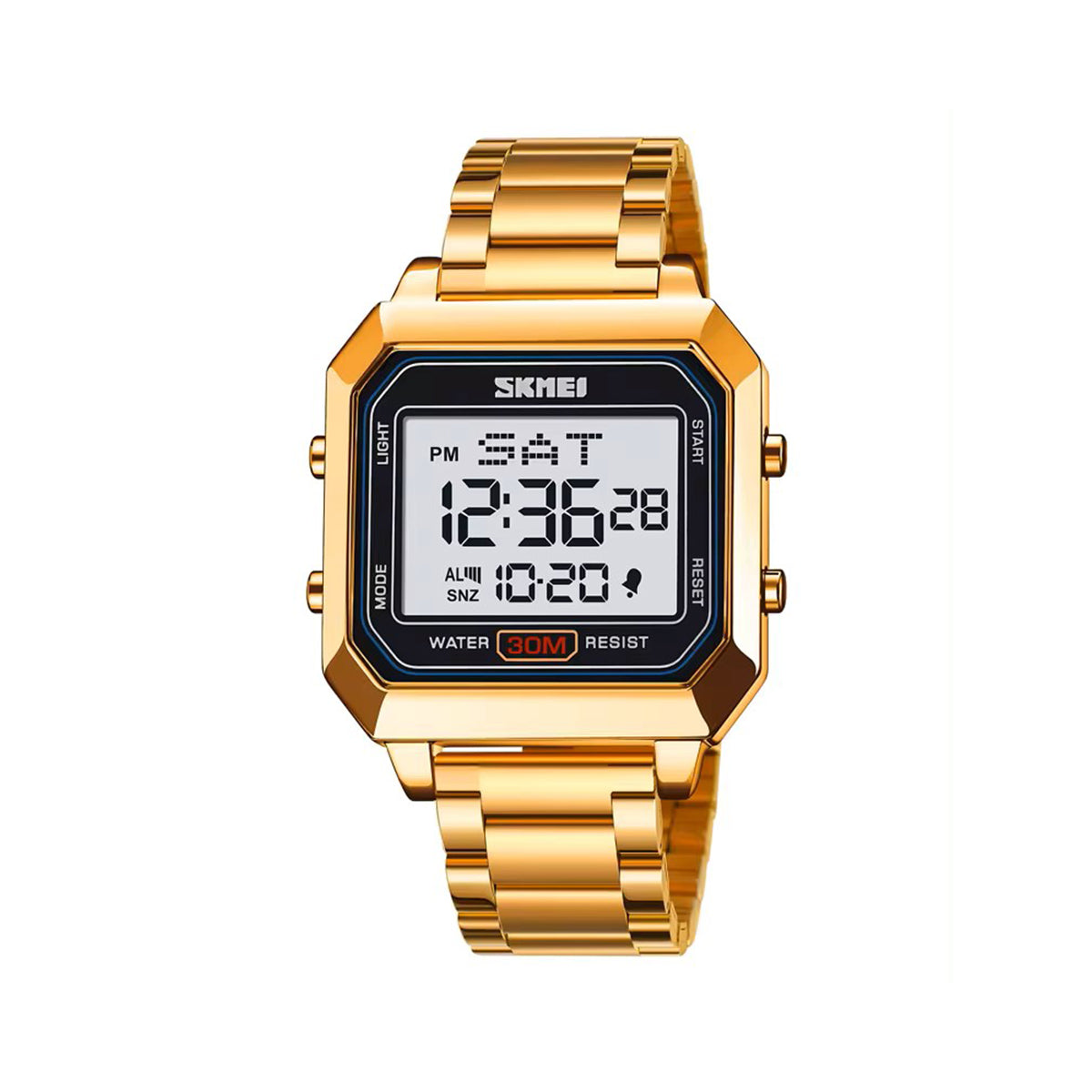SKMEI 2149 Electronic Square Steel Watch for Men - Gold
