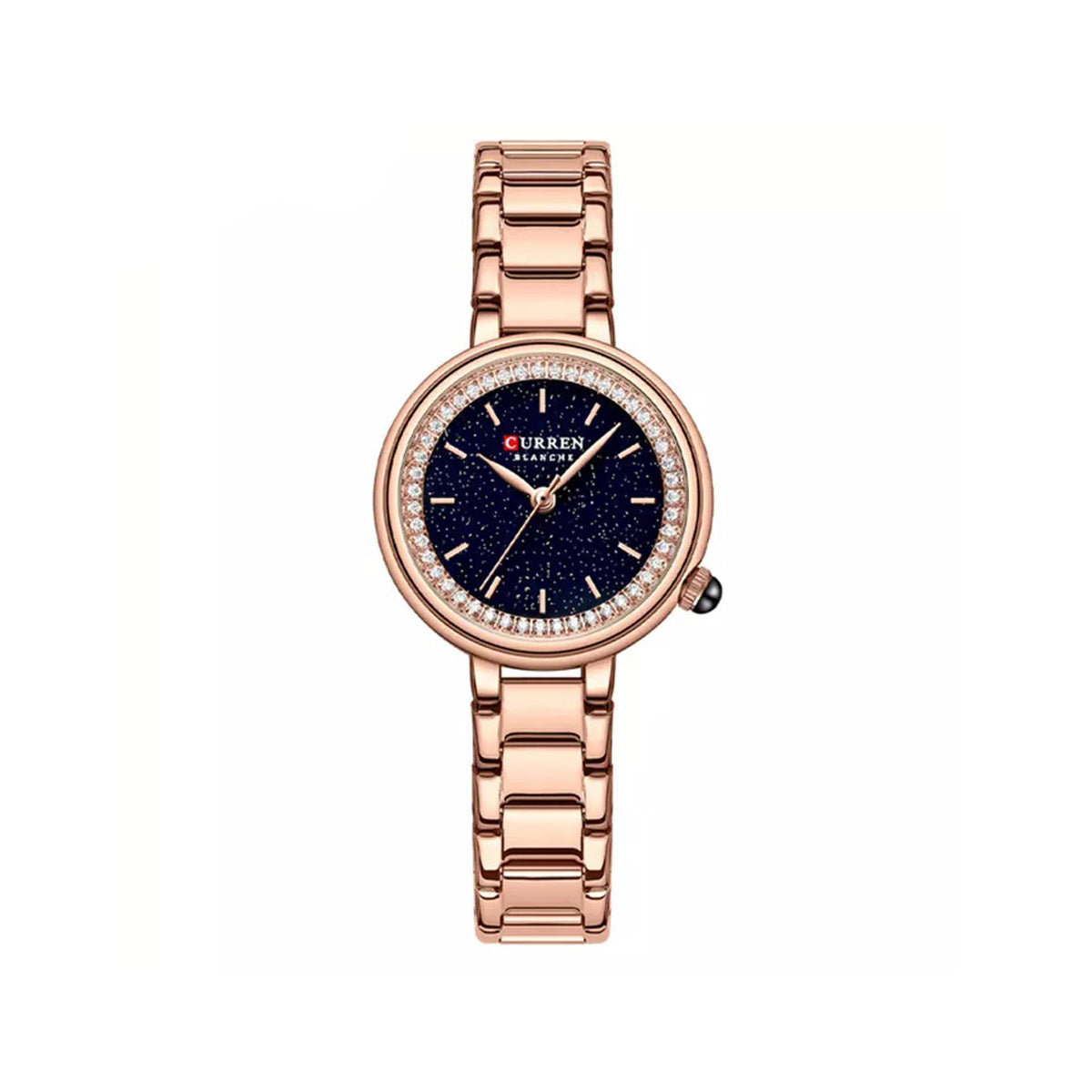 Curren 9089 Trendy Quartz Movement Wristwatch for Women - Rose Gold & Black
