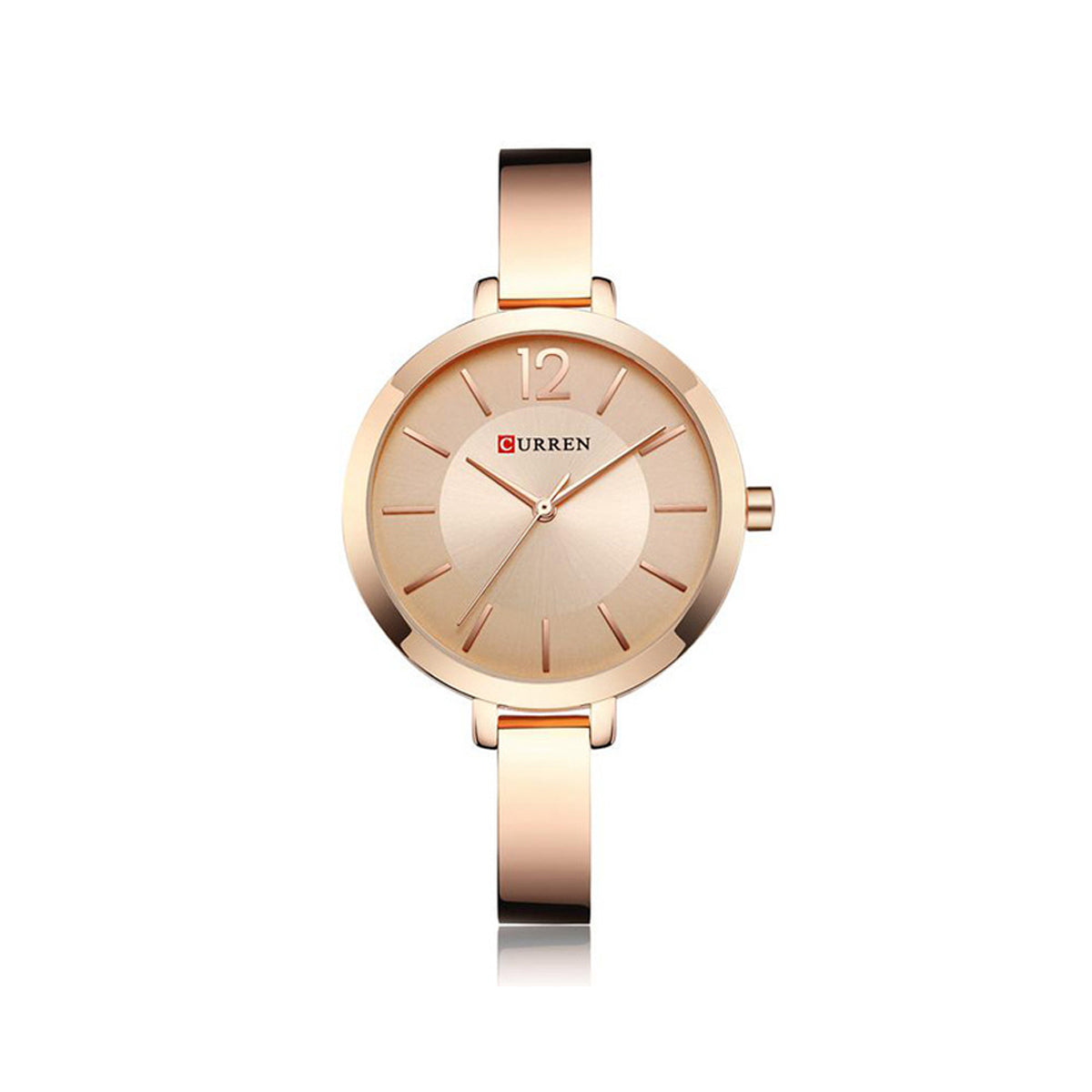 CURREN 9012 Stainless Steel Analog Watch for Women - Rose Gold