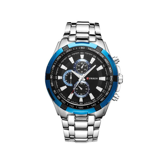 CURREN 8023 Analog Watch for Men - Silver Blue & Black