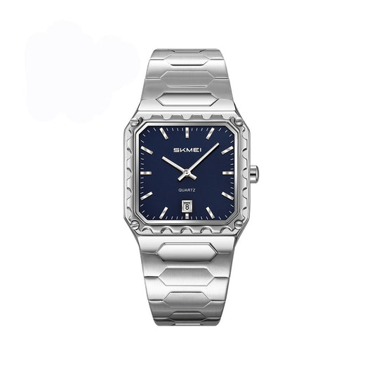 SKMEI 9383 Luxury stainless steel 30M Waterproof Quartz Men’s Watch- Silver Blue