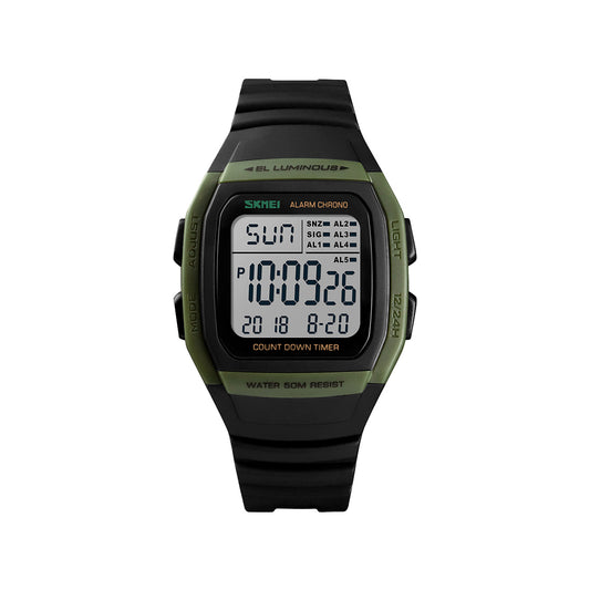 SKMEI 1278 Sports Belt Watch - Black and Green