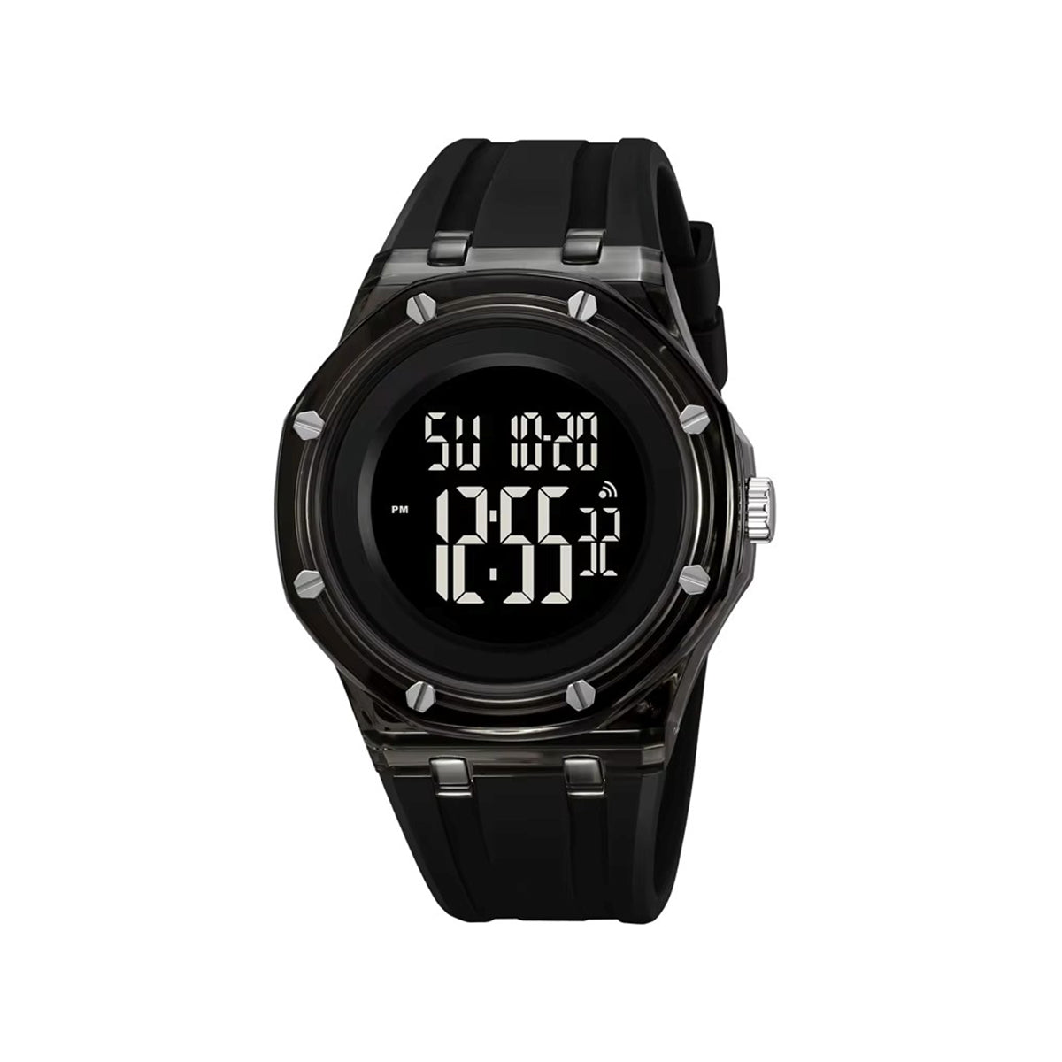 SKMEI 2489 Digital Watch Activity Silicone Strap Water Resist Chrono Calendar Sports Watch- Black - 1299