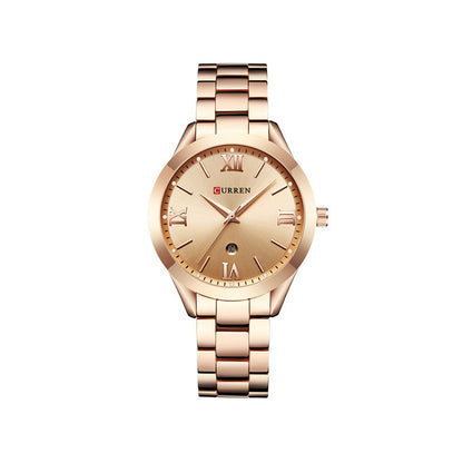 Curren C9007L Classic Women Watch with Date – Rose Gold