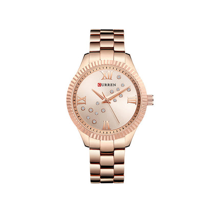 CURREN C9009L Stainless Steel Watch for Women – Rose Gold