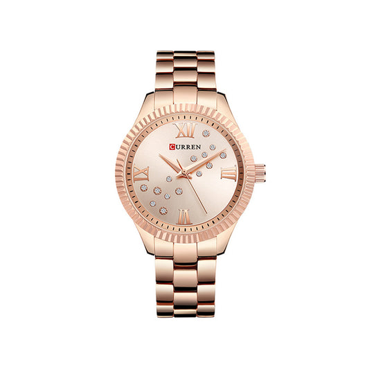 CURREN C9009L Stainless Steel Watch for Women – Rose Gold