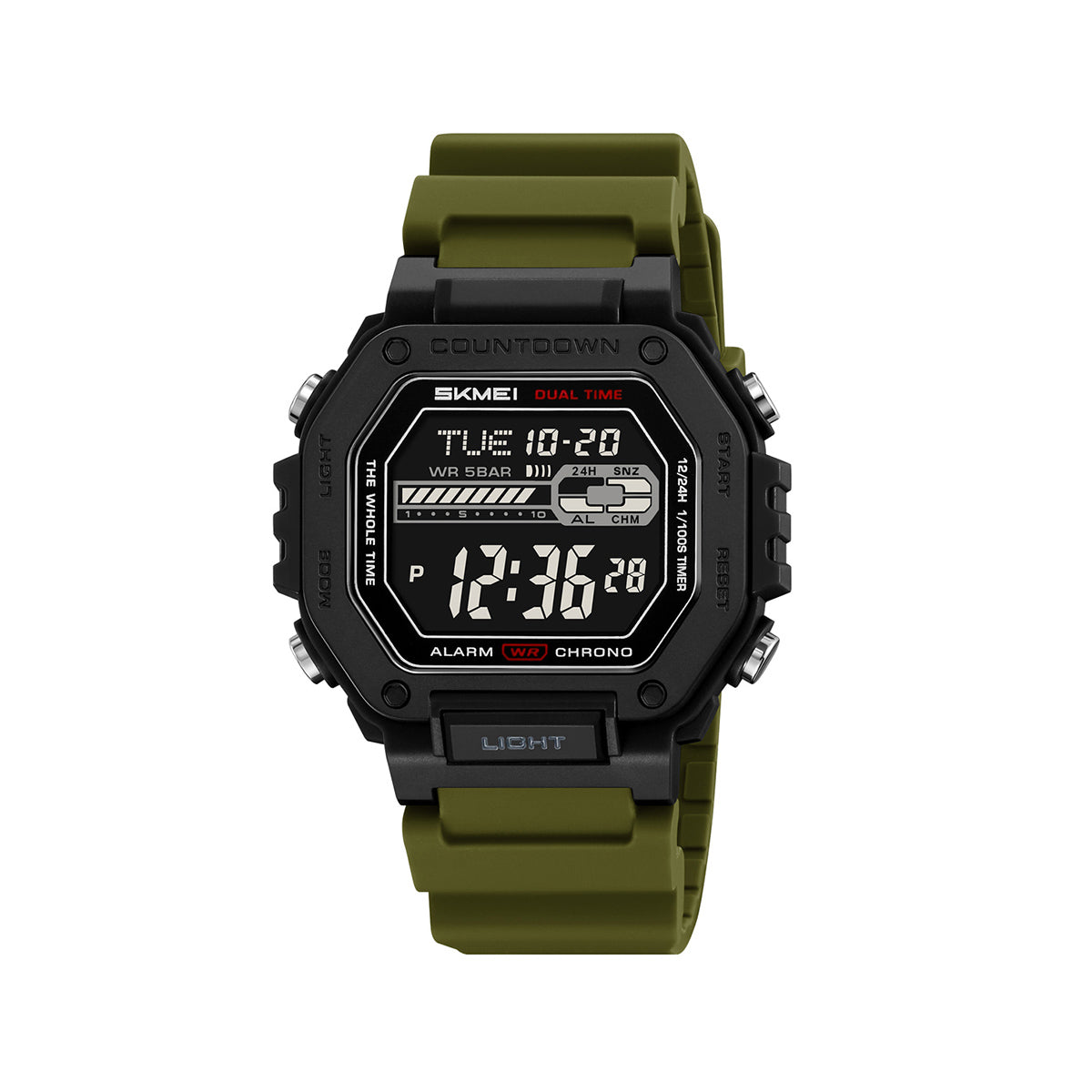 SKMEI 2523 Waterproof Multi-Functional digital sports watch- Black Green