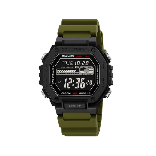 SKMEI 2523 Waterproof Multi-Functional digital sports watch- Black Green