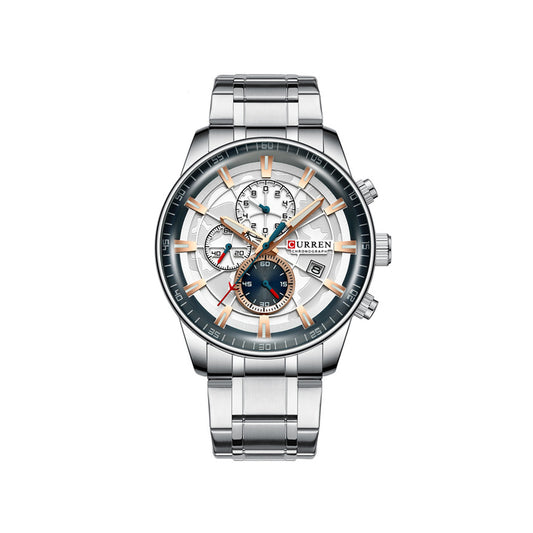 CURREN 8362 Stainless Steel Quartz Watch for Men - Silver