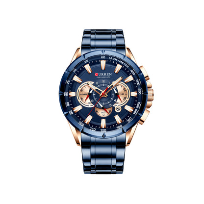 CURREN 8363 Chronograph Watch for Men - Blue
