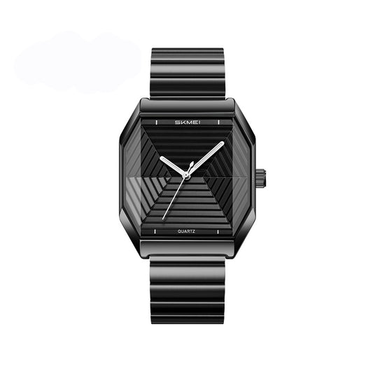 SKMEI 9393 Elegant Stainless Steel Unique Luxury Quartz Watch for Men’s- Black