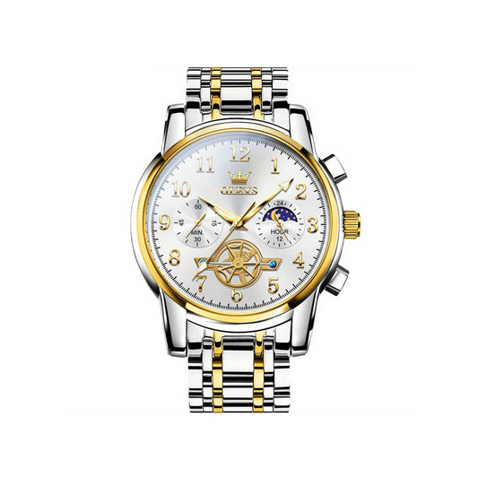 Olevs 2903 Chronograph Watch For Men - Silver