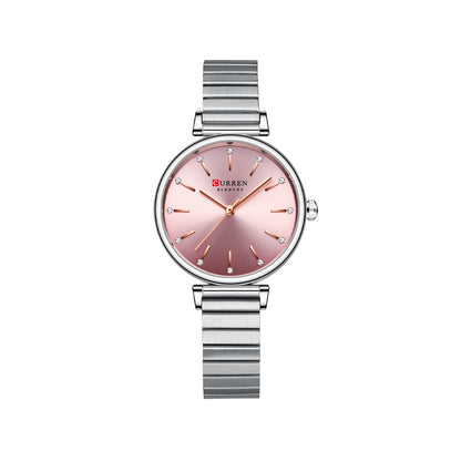 Curren 9081 Quartz Wristwatches for Women - Silver & Pink