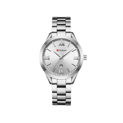 Curren C9007L Classic Women Watch with Date – Silver