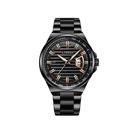 CURREN 8375 Stainless Steel Analog Watch For Men - Black