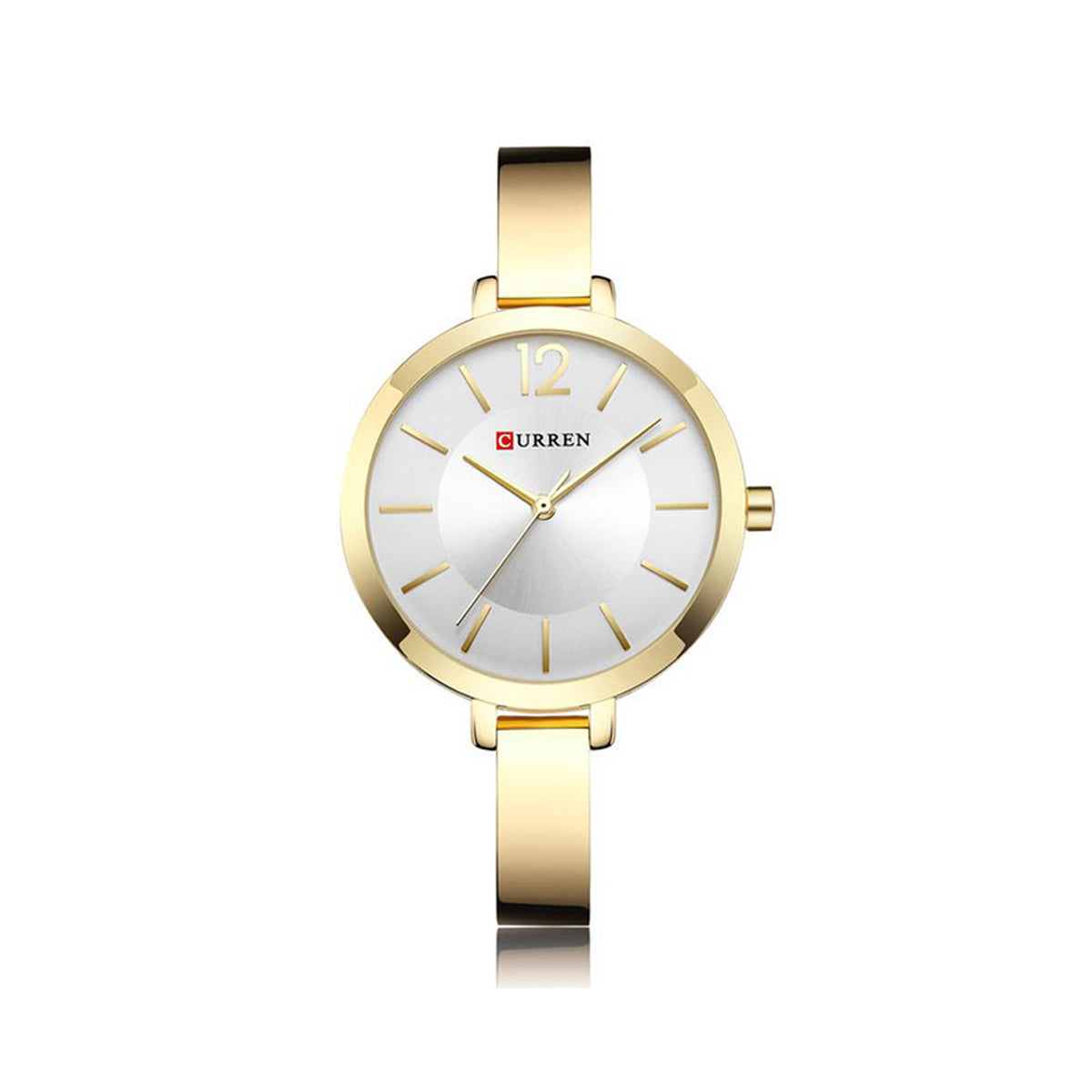 CURREN 9012 Stainless Steel Analog Watch for Women - Gold & White