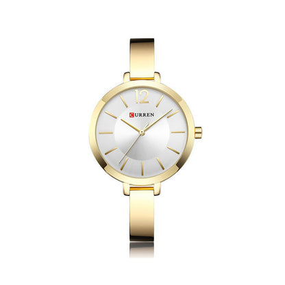CURREN 9012 Stainless Steel Analog Watch for Women - Gold & White