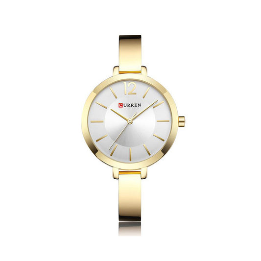 CURREN 9012 Stainless Steel Analog Watch for Women - Gold & White
