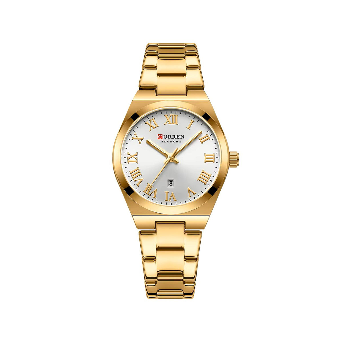 CURREN 9095 Elegant Stainless Steel Classic Women Quartz Watch- Gold Silver