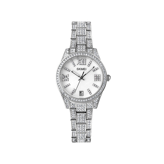 Skmei 1741 Rhinestone Mosaic Women’s Watch - Silver