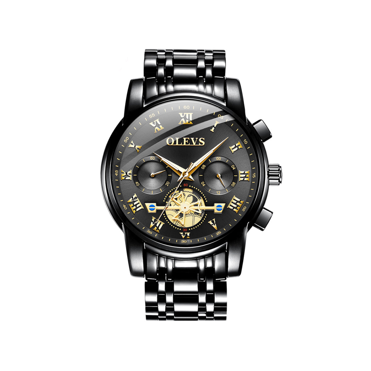 Olevs 2859 Luxury Business Chronograph Men’s Watch – Black