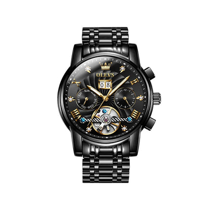 OLEVS 9910 Mechanical Wrist watch for Men- Black
