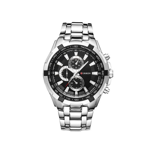 CURREN 8023 Analog Watch for Men - Silver & Black