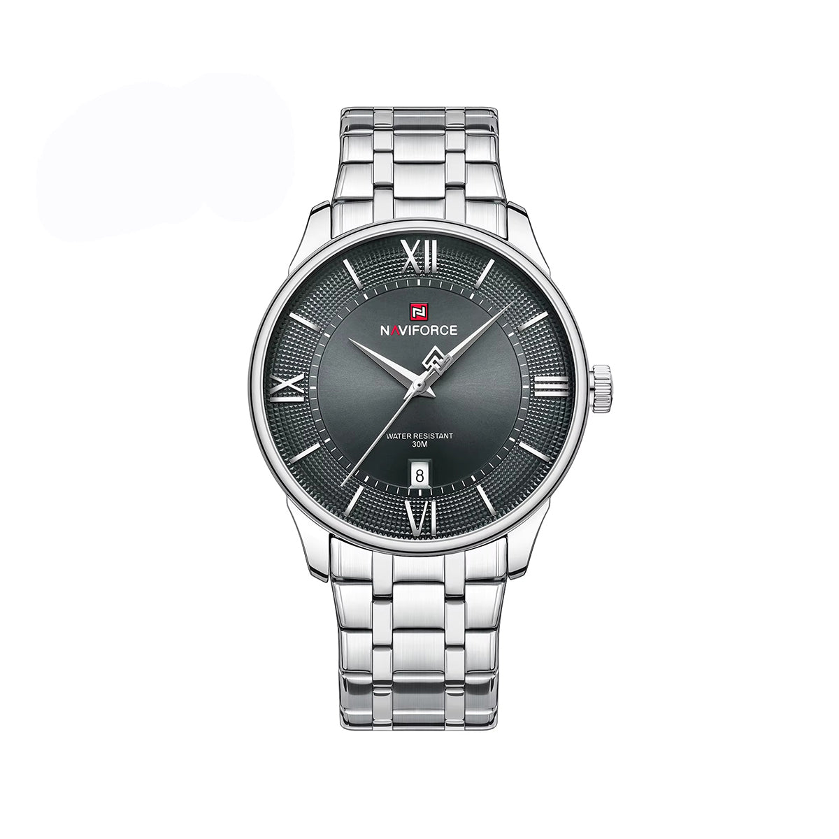 Naviforce 9272 Premium Quartz Men’s Watch with Sleek Dial and Strong Stainless Steel Bracelet- Silver Black