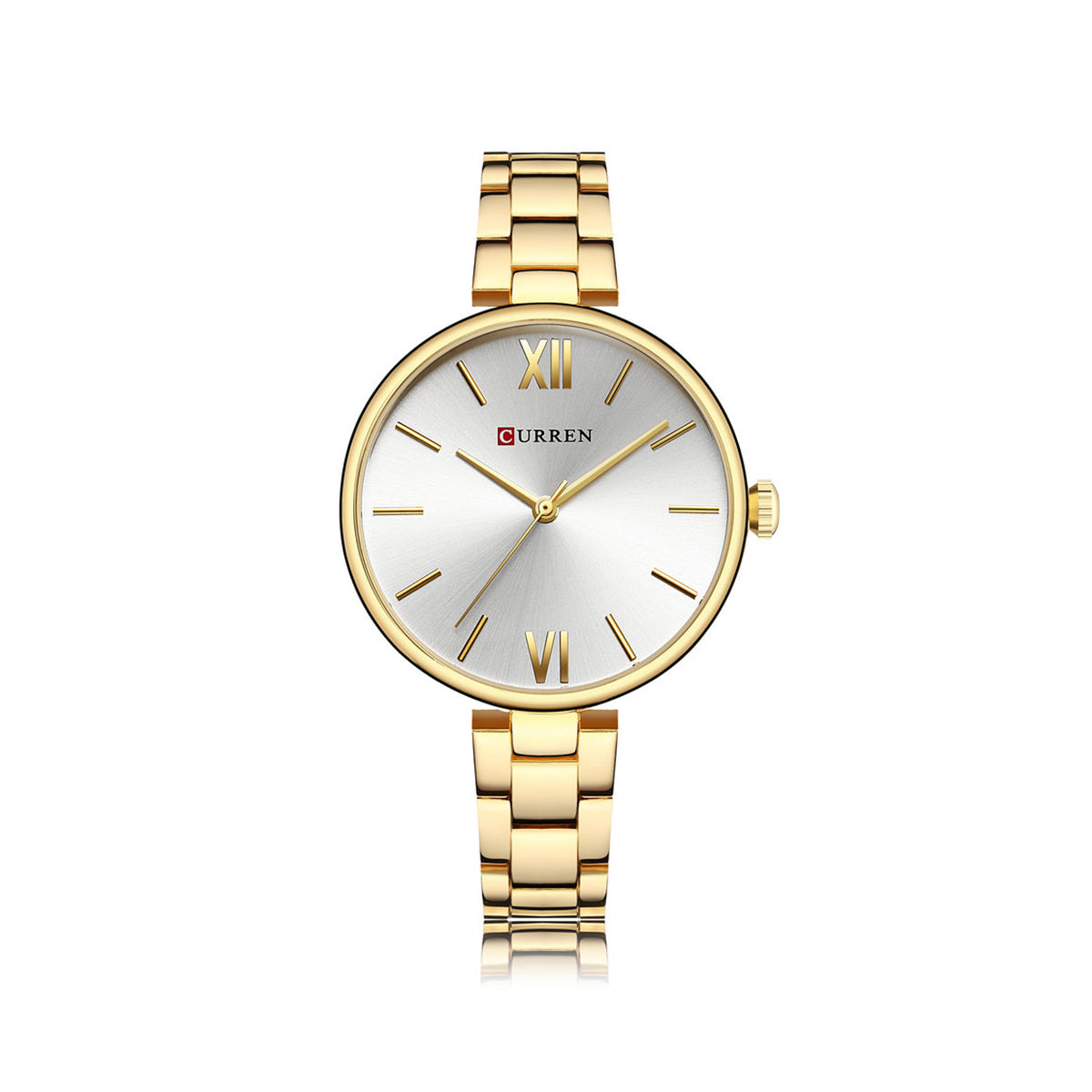 CURREN 9017 Luxury Brand Watch – For Women - Gold & White