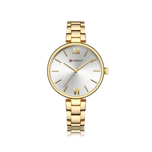 CURREN 9017 Luxury Brand Watch – For Women - Gold & White