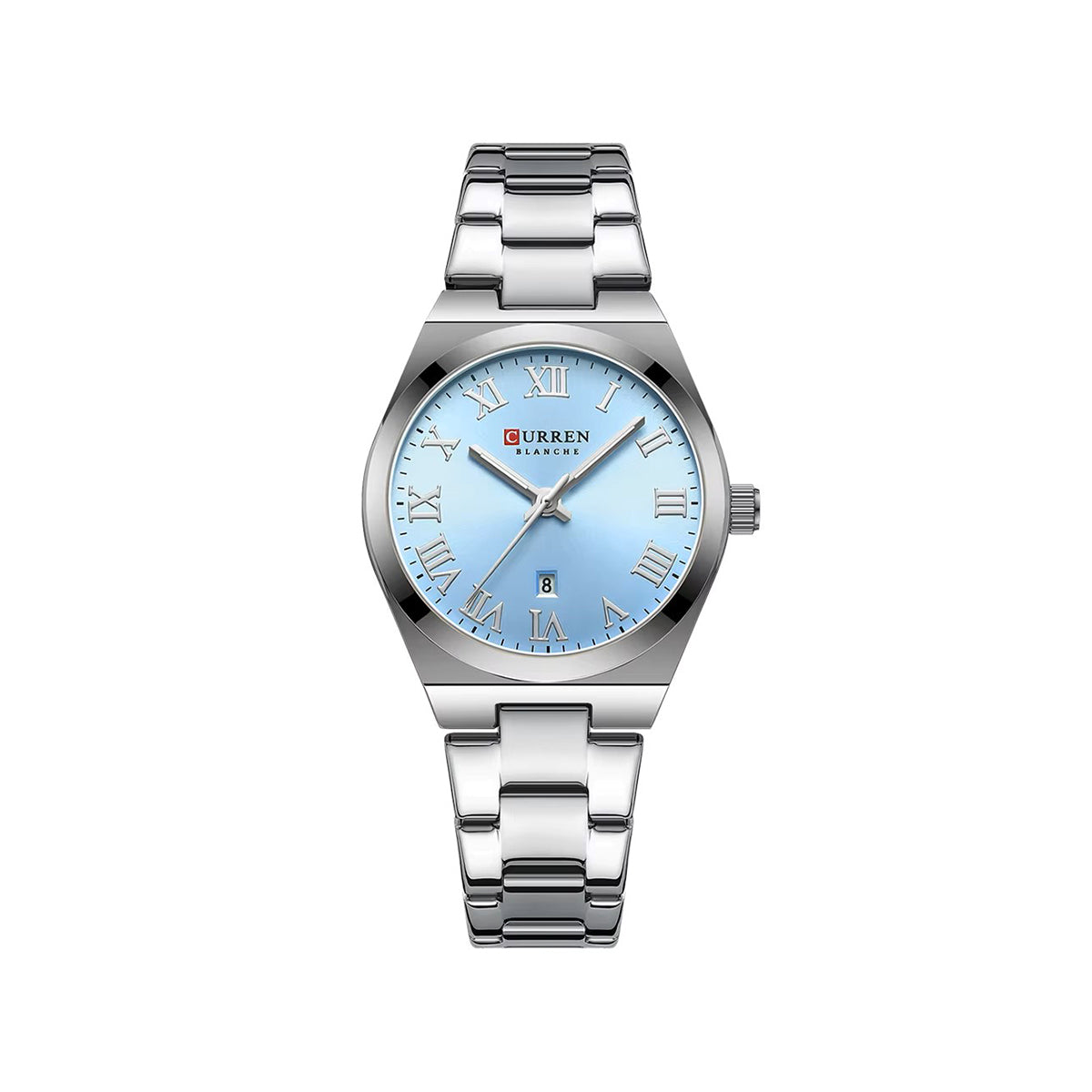 CURREN 9095 Elegant Stainless Steel Classic Women Quartz Watch- Silver