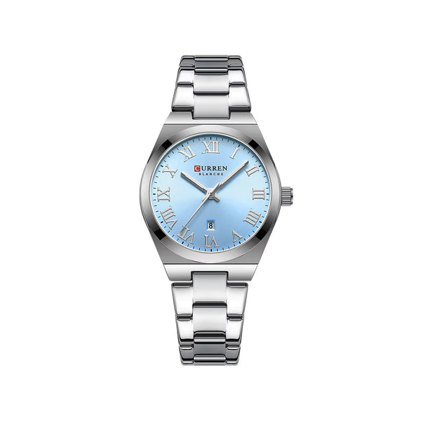 CURREN 9095 Elegant Stainless Steel Classic Women Quartz Watch- Silver