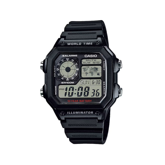CASIO AE-1200WH-1AV Youth Digital World Time Watch