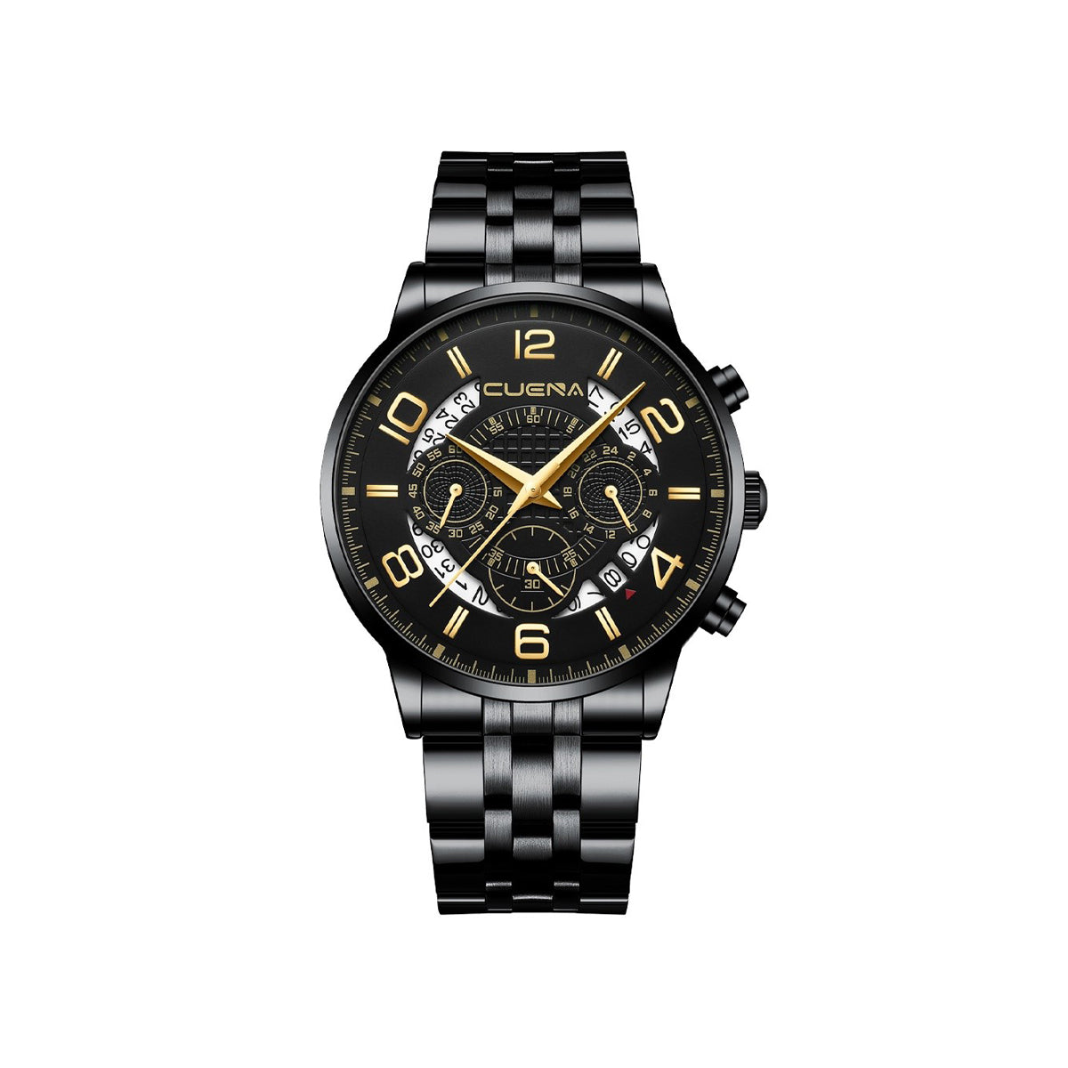 Cuena 6806 Stainless Steel band chronograph Analog luminous Men's Watc ...