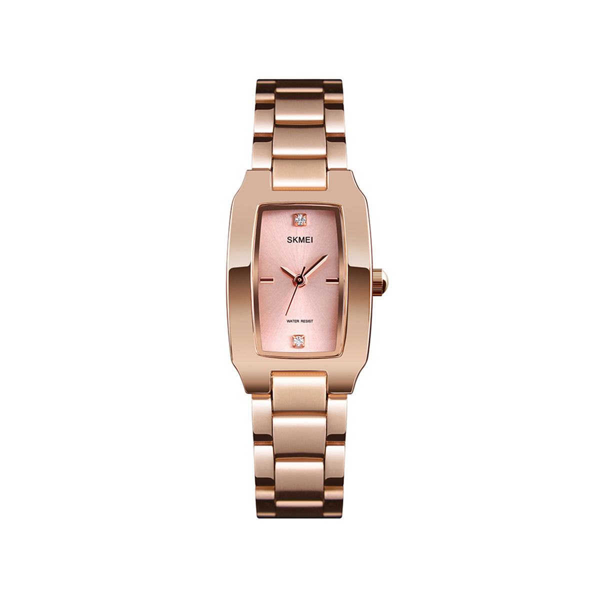 SKMEI 1400 luxury stainless steel wristwatch for Woman- Rose Gold
