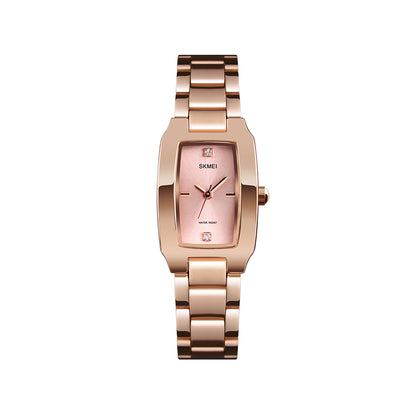 SKMEI 1400 luxury stainless steel wristwatch for Woman- Rose Gold