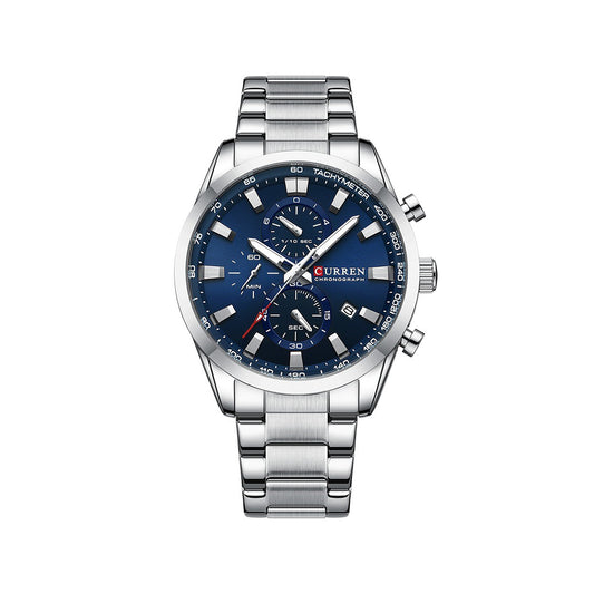 CURREN 8445 Luxury Brand Watch for Men - Silver & Blue