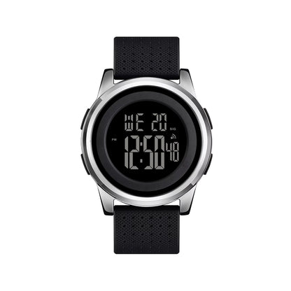 SKMEI 1502 Silicon strap resin glass 5 ATM waterproof digital watch for Men’s- Black Silver
