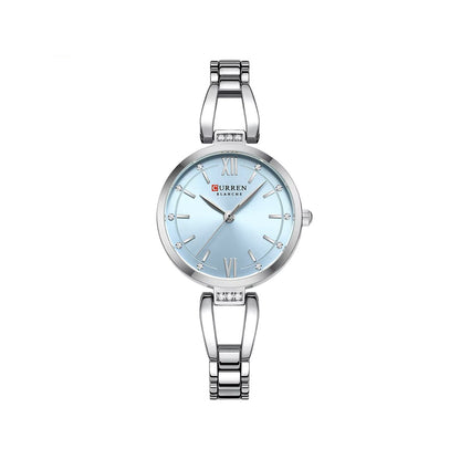 CURREN 9092 Elegant Stainless Steel Classic Women Quartz Watch- Silver