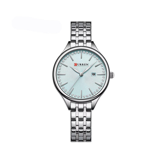 CURREN 9099 Small Dial Simple Stainless Steel Ladies Watch- Silver