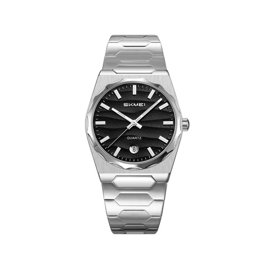SKMEI 9382 Men's Stainless Steel Quartz Watch - Black