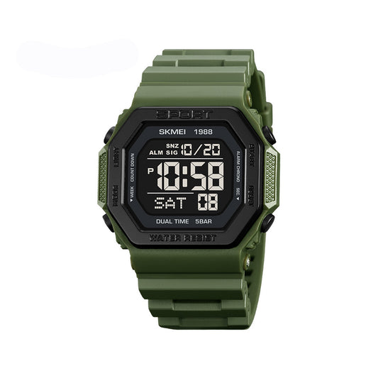 Skmei 1988 Sports Waterproof Men Digital Watch - Army Green