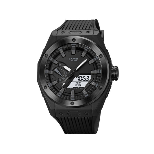 SKMEI 2103 Dual Time Digital Analog Quartz Men's Watch - Black